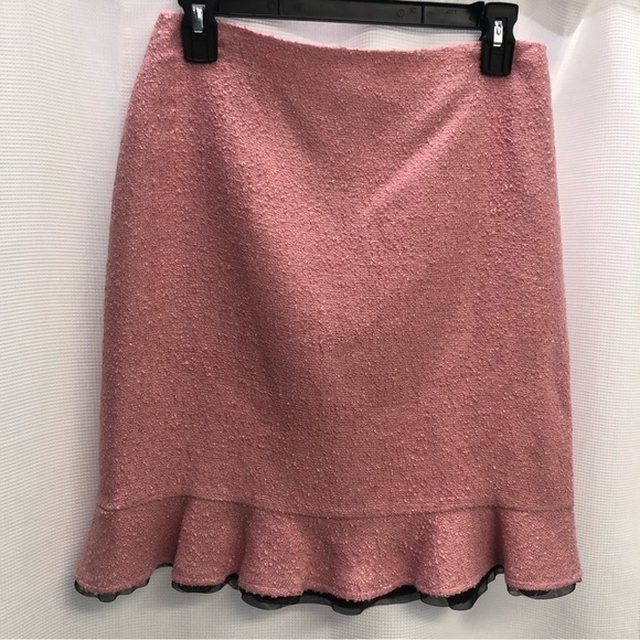 Vtg peck & Peck Pink Tweed Black Tule Ruffle Hem Skirt Barbie 6p - Picture 1 of 8